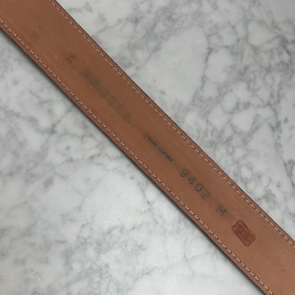 al beres  Engraved Heart Buckle Black Moc Croc Leather Belt   M/37” - Picture 7 of 10